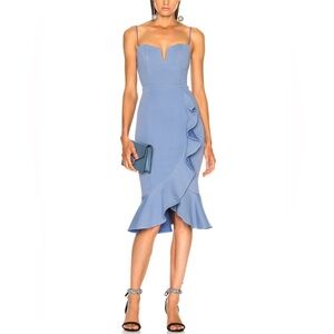 NICHOLAS Bandage Blue Frill Wrap Dress Sz 4